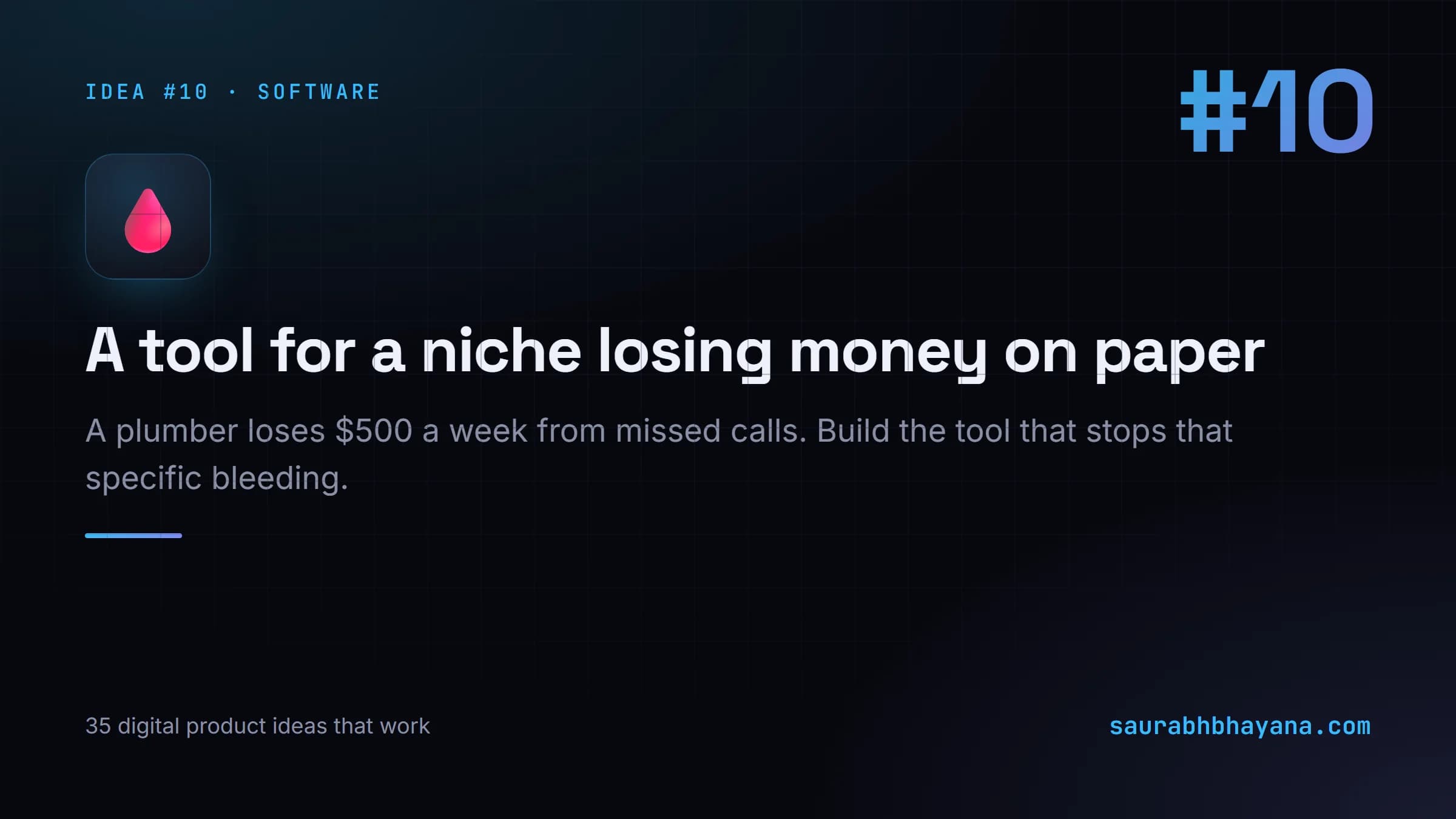 Digital product idea number 10: A tool for a niche that is literally losing money on paper. One of 35 specific digital product ideas across six buckets.