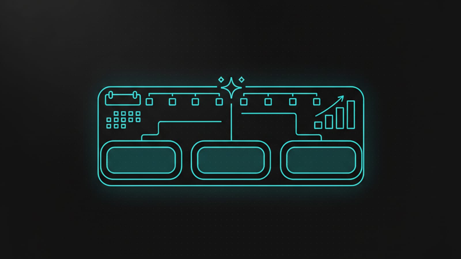 Strategic content roadmap illustration with timeline, pillars, and growth chart