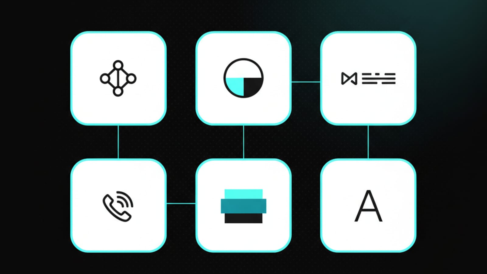 Grid illustration of six logo design deliverables