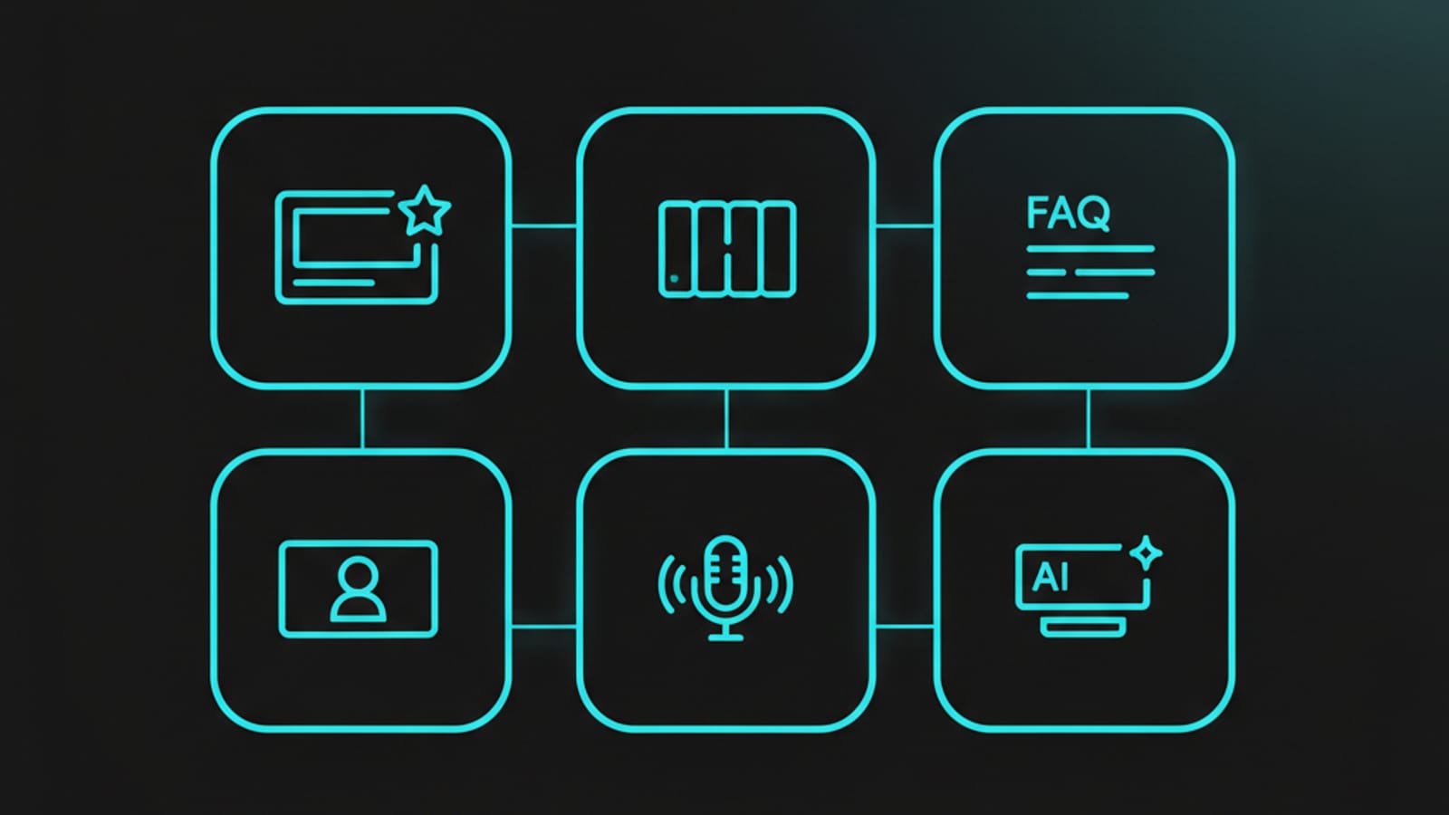 Grid illustration of the answer surfaces AEO targets — featured snippets, People Also Ask, knowledge panels, voice, FAQ, AI overviews