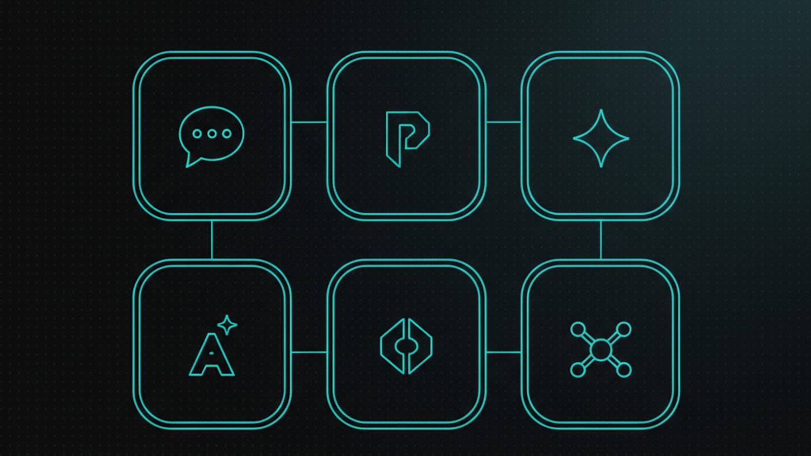 Grid illustration of the major LLMs LLMO targets — GPT, Claude, Gemini, Perplexity, Copilot, and open-source models