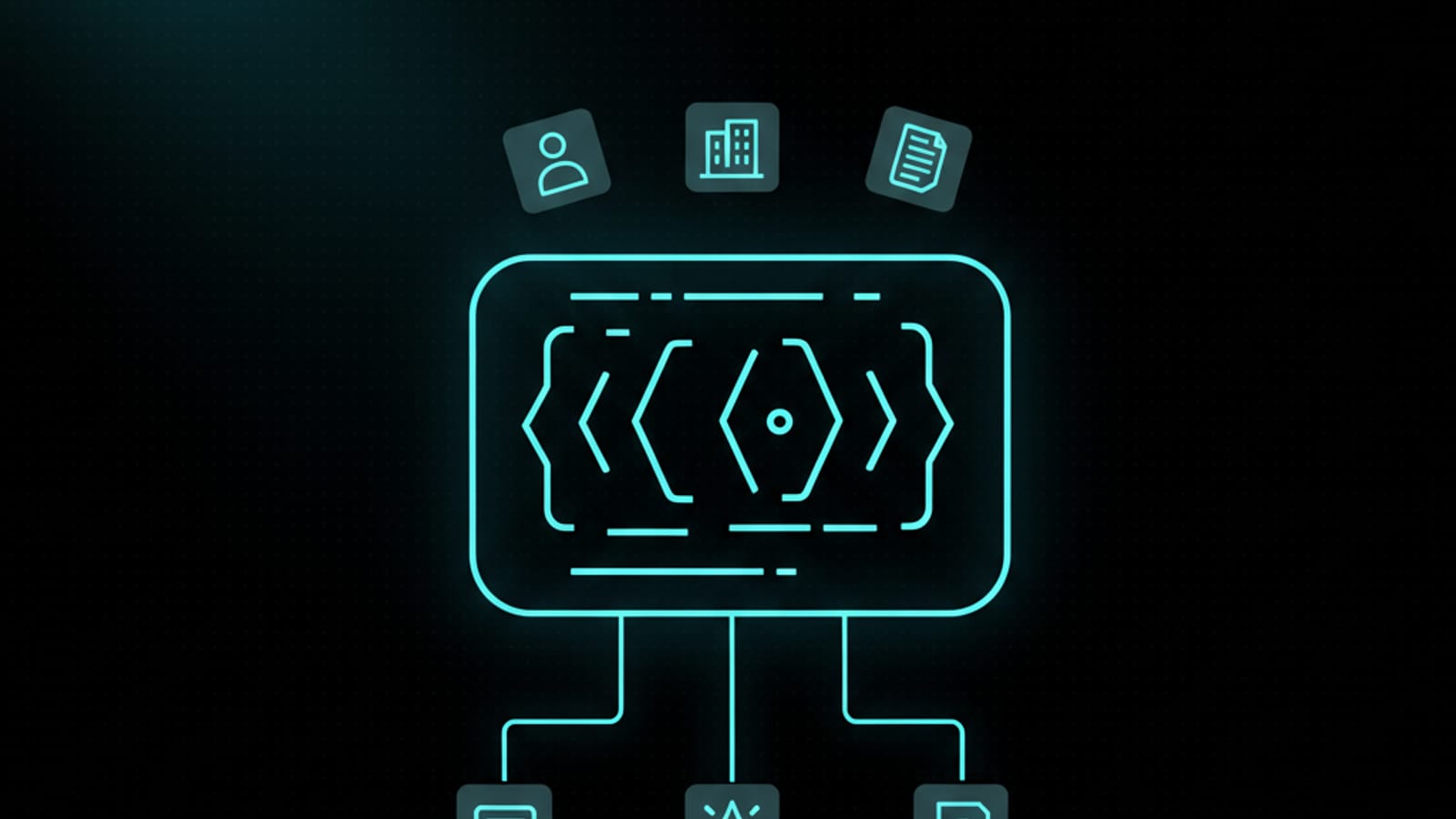 JSON-LD schema illustration with Person, Organization, and Article markers connecting to AI engines