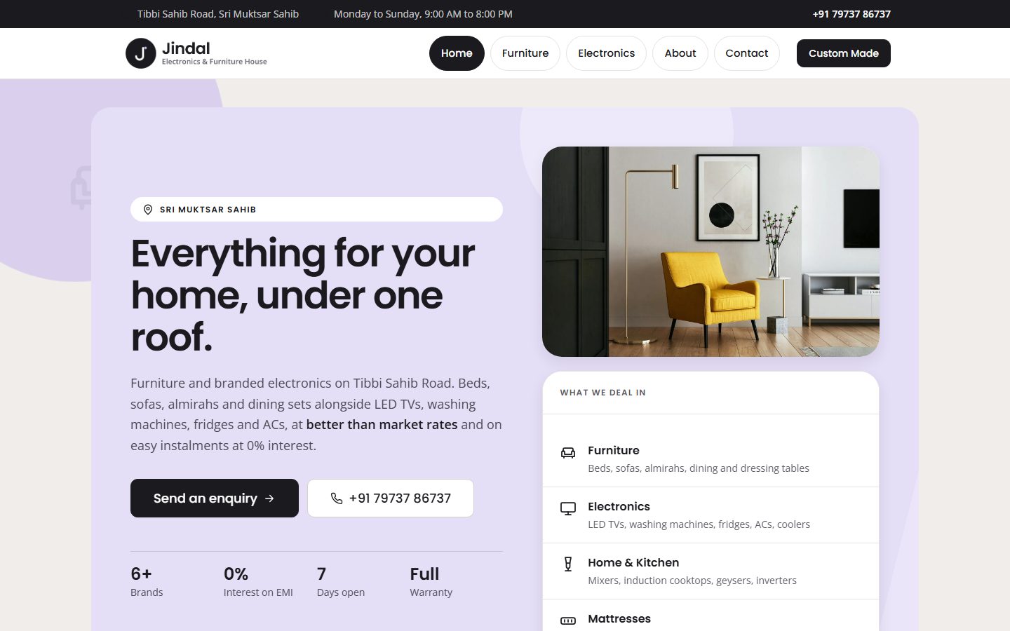 Jindal Electronics & Furniture, Development project by Saurabh Bhayana